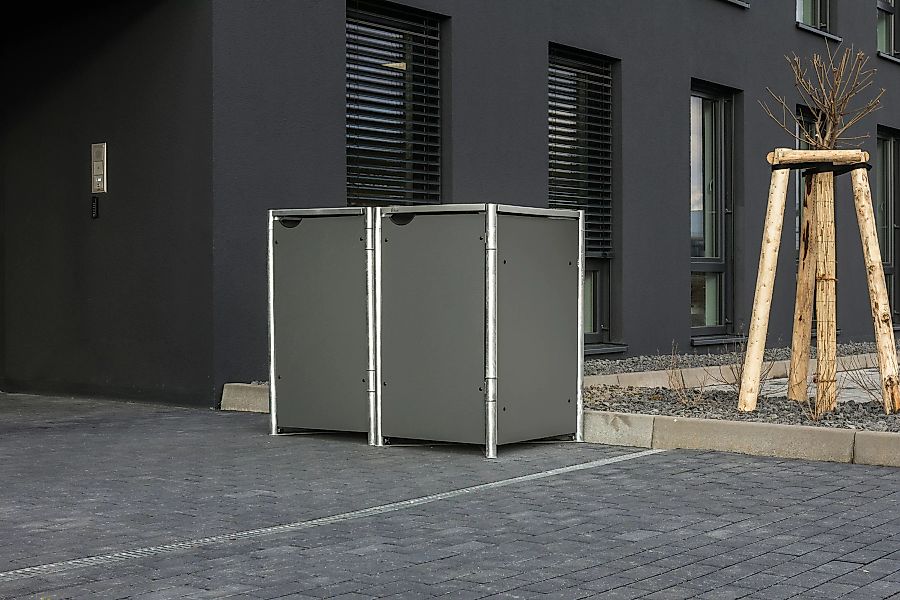 Hide Mülltonnenbox 2x 240 Liter grau B/H/L: ca. 140x115x81 cm günstig online kaufen