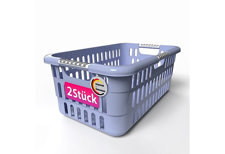 BigDean Wäschekorb 2 Stück Wäschewanne 40L mit Softgriffen Wäschekorb Made günstig online kaufen