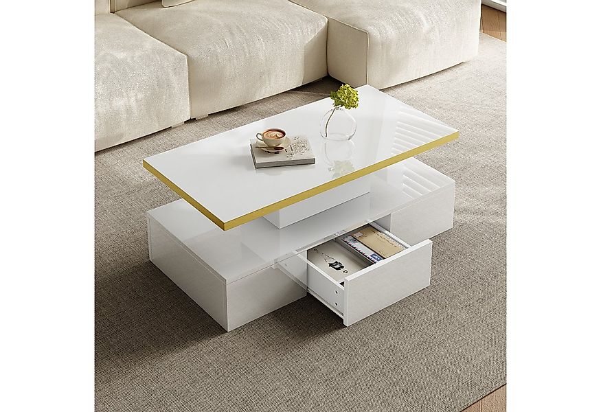 OKWISH Couchtisch Quadratischer Couchtisch moderner technologischer Stil, W günstig online kaufen