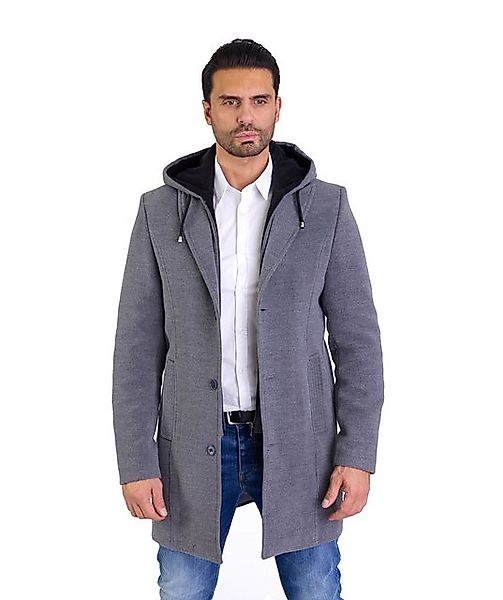 Denim Distriqt Wintermantel Herren SLIM FIT Wintermantel mit Kapuze Grau Gr günstig online kaufen