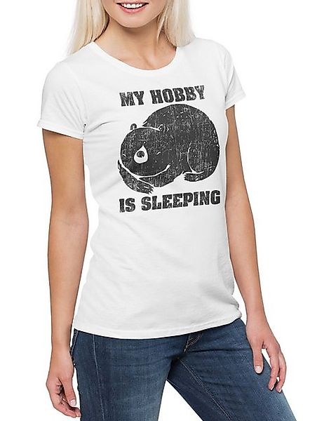Urban Backwoods Print-Shirt My Hobby Is Sleeping Damen T-Shirt Schlafen Sch günstig online kaufen