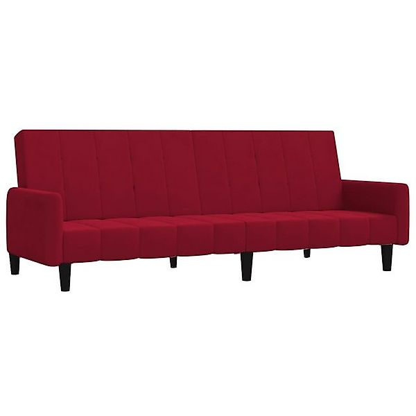 vidaXL Schlafsofa, Sofa 2-Sitzer Weinrot Samt günstig online kaufen