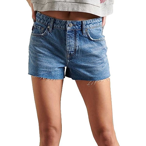 Superdry High Rise Cut Off Jeans-shorts 32 Mid Indigo günstig online kaufen