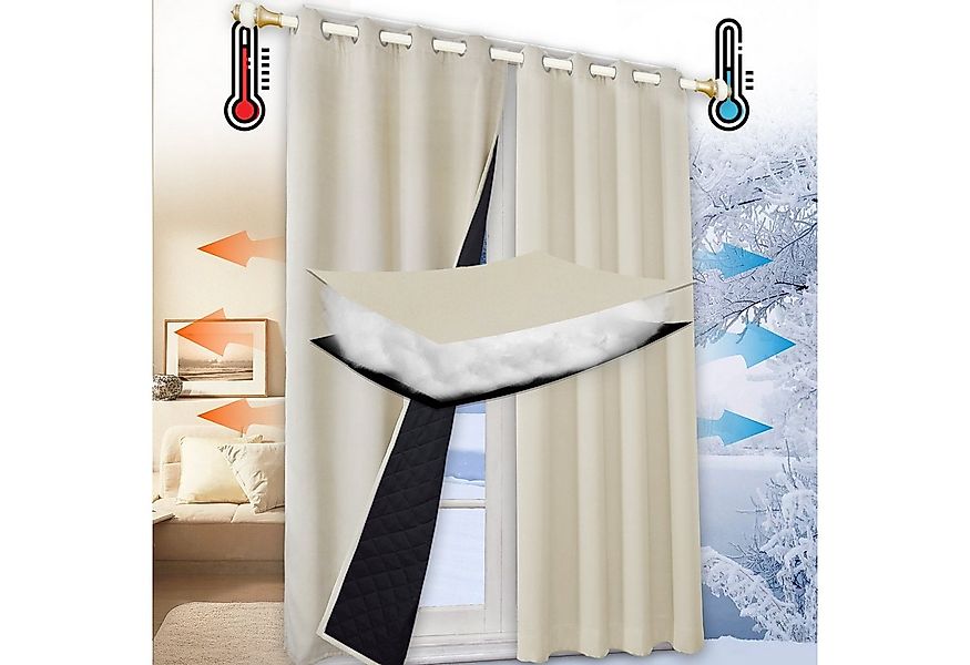 BTTO V&G Gardine Blickdicht Vorhang Kälteschutz,Verdunklungsvorhänge (1 St) günstig online kaufen