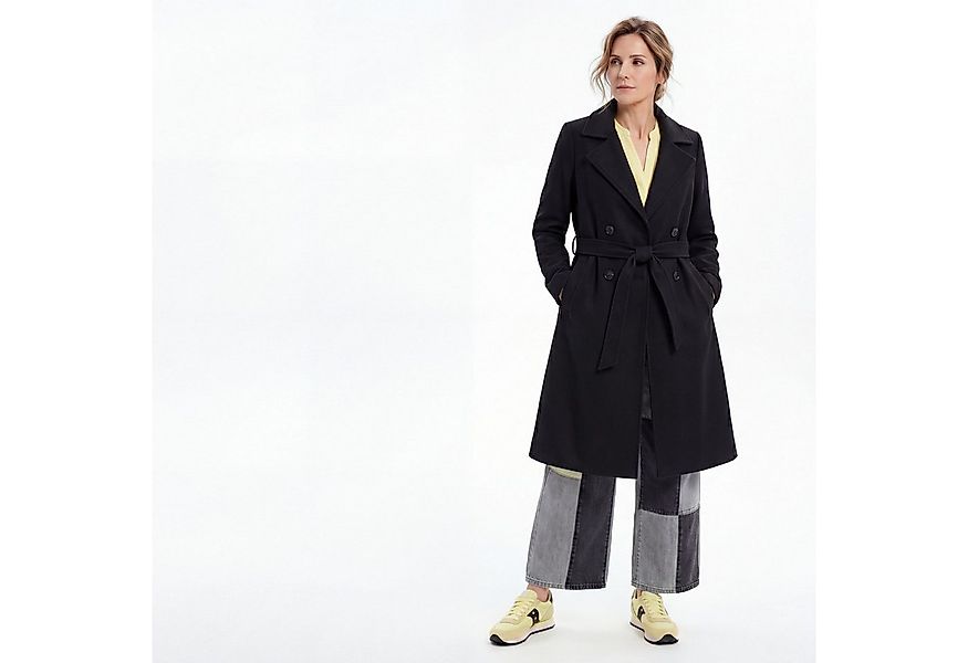 OriginalYou Trenchcoat Taillierter Midi Mantel mit Bindegürtel Moderner Rev günstig online kaufen