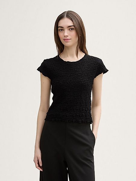 TOM TAILOR Denim Blusentop Blusen & Shirts Cropped Crinkle Bluse günstig online kaufen