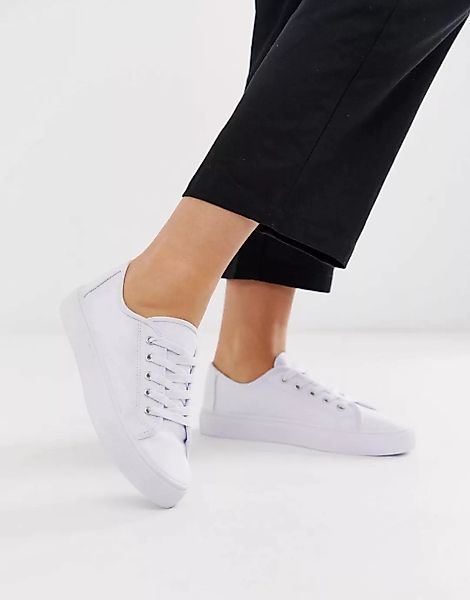 ASOS DESIGN – Dusty – Weiße Sneaker zum Schnuüren günstig online kaufen