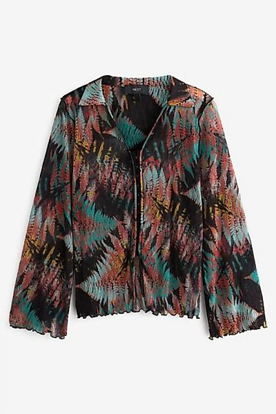 Next Langarmbluse Langarm-Bluse aus Knitter-Mesh mit Miederdetail (1-tlg) günstig online kaufen