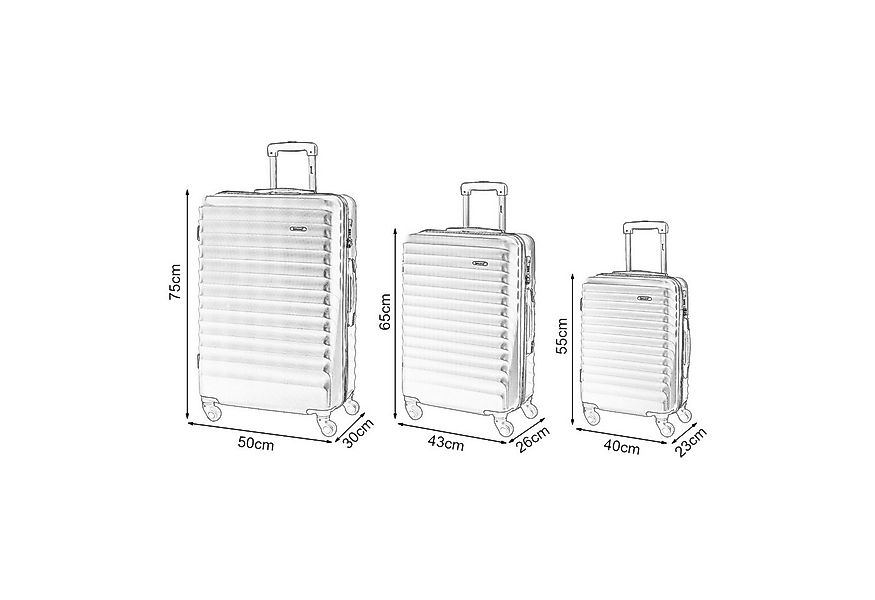 pro.tec Kofferset, 4 Rollen, (3 tlg., Hartschalen-Trolley Set), »Pona« mit günstig online kaufen