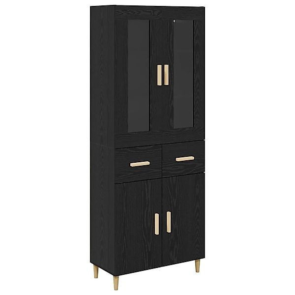 vidaXL Highboard Wandmontiert 2 Stk Schwarz Eichen-Optik Holzwerkstoff 3416 günstig online kaufen