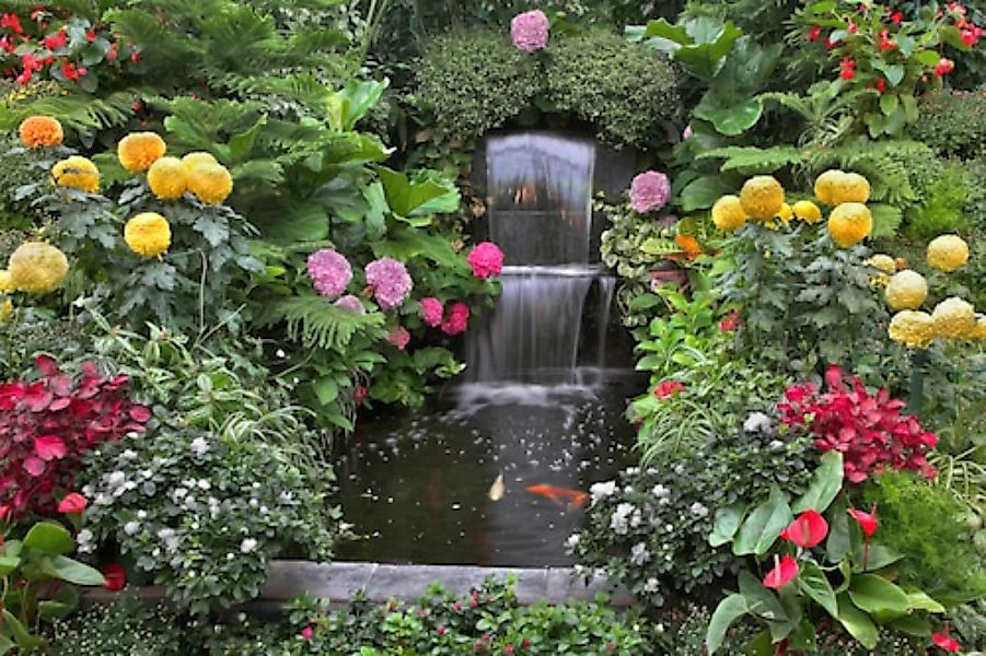 Papermoon Fototapete »Kleiner Wasserfall in Garten« günstig online kaufen