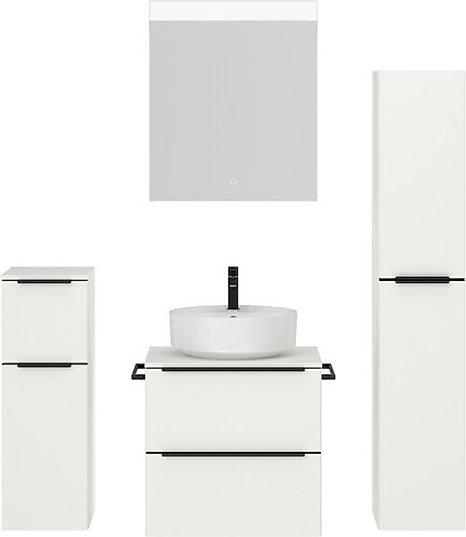 nobilia® Badmöbel-Set »Alvene« vormontiert, mit Soft-Close, 4 Stk. tlg. günstig online kaufen