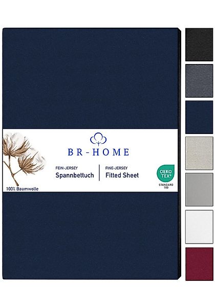 BR-Home Spannbettlaken bis zu 25cm, 100% Baumwolle Jersey Bettlaken, Spannb günstig online kaufen