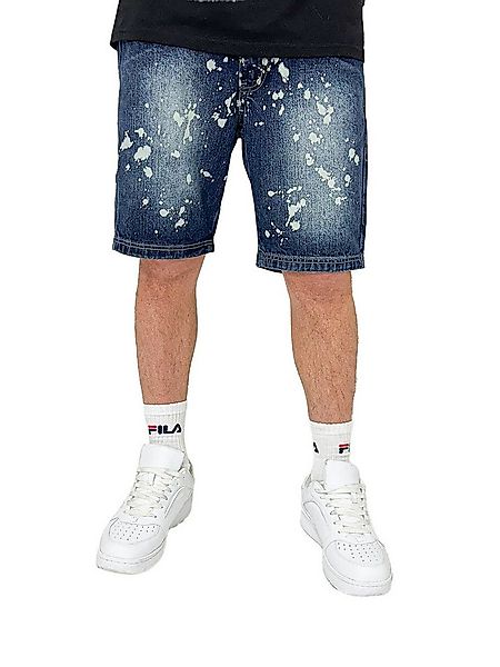DADA Supreme Jeansshorts Denim Bermuda mit Splatter Muster und Logo-Details günstig online kaufen