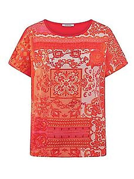 Blusen-Shirt Rundhals-­Ausschnitt Peter Hahn orange günstig online kaufen