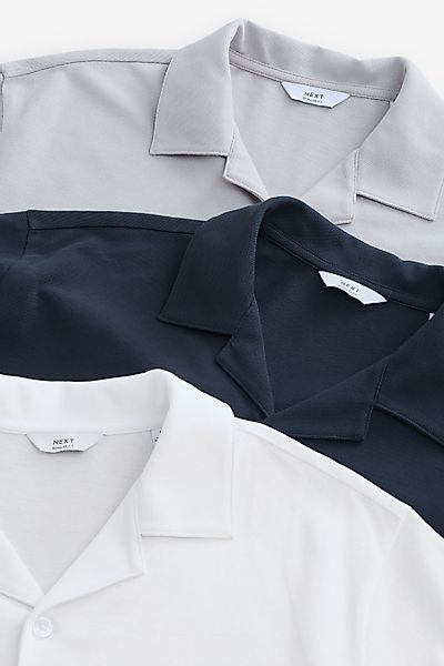 Next Kurzarmhemd Kurzärmelige Piqué-Hemden, 3er-Pack (3-tlg) günstig online kaufen