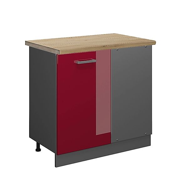 Vicco Eckunterschrank R-Line, Bordeaux Hochglanz/Anthrazit, 86 günstig online kaufen