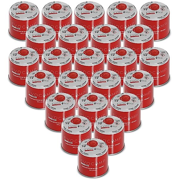 Evocamp Gaskartusche 24 Stück Butan Propan 500 g Schraubventil für Campingk günstig online kaufen