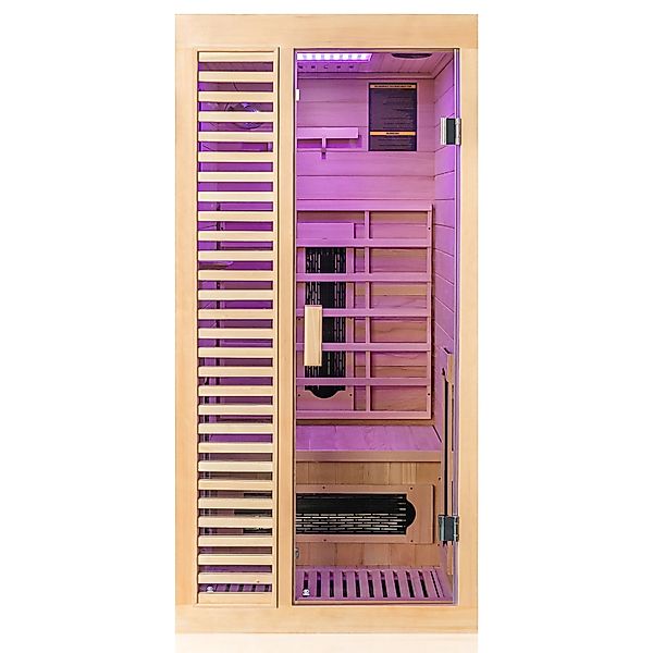 Dewello Infrarotkabine Sauna Hamlin 90cm x 90cm 1 Person Keramik & Karbonst günstig online kaufen
