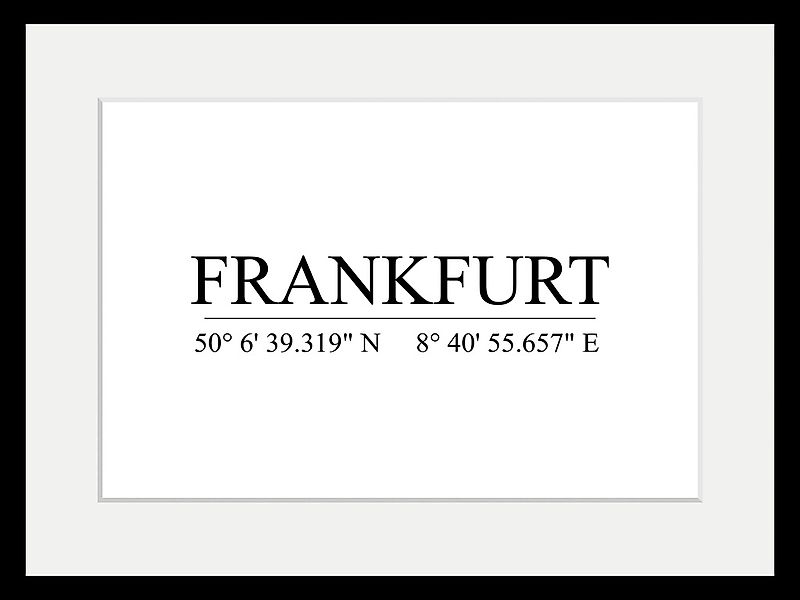 queence Bild »FRANKFURT«, (1 St.), HD Premium Poster-Druck inkl. Holzrahmen günstig online kaufen