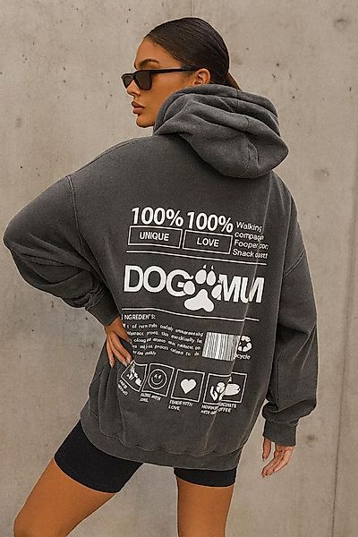 Worldclassca Hoodie Worldclassca Oversized DOG MUM Print Hoodie Kapuzenpull günstig online kaufen
