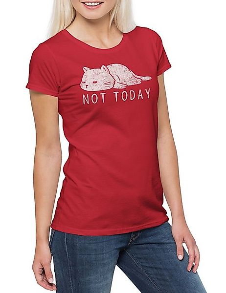 Urban Backwoods Print-Shirt Cat Not Today Damen T-Shirt Katze Liebe Cats Ka günstig online kaufen