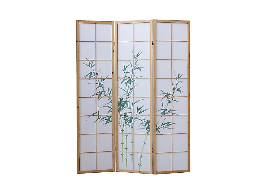 Homestyle4u Paravent Holz Raumteiler Bambus Shoji in Natur Sichtschutz Indo günstig online kaufen