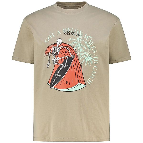 Jack&Jones T-Shirt mit Motiv-Print Farbe oliv Größe: 4XL günstig online kaufen
