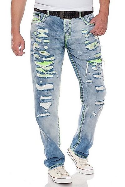 Cipo & Baxx Straight-Jeans Destroyed Look mit heller Waschung günstig online kaufen