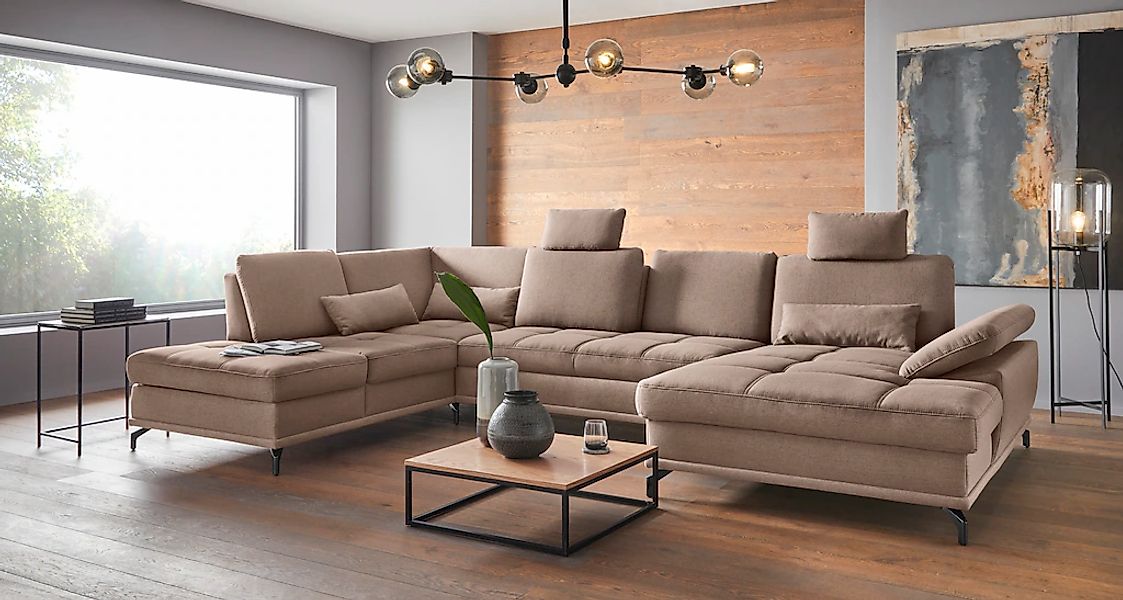 OTTO home Wohnlandschaft "Costello U-Form, B: 363 cm mit Sitztiefen-, Armte günstig online kaufen