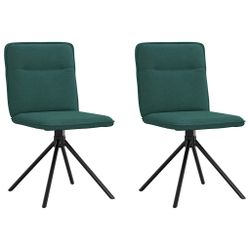 vidaXL Esszimmerstuhl Esszimmerstühle 2 Stk. Dunkelgrün günstig online kaufen