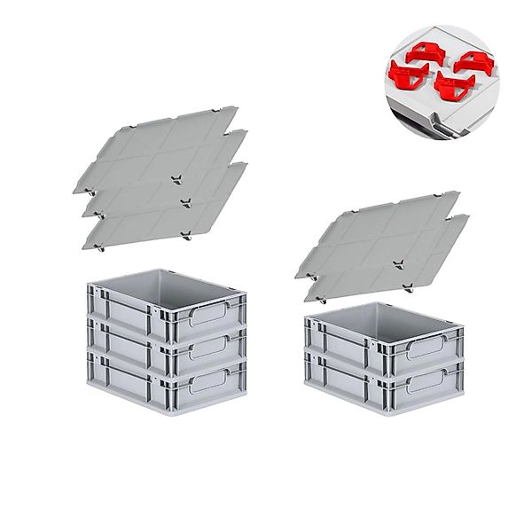 PROREGAL® Stapelbox SparSet Eurobox NextGen Economy Auflagedeckel/geschloss günstig online kaufen