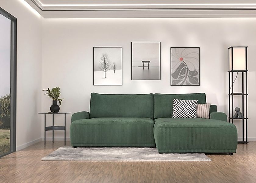 TRENDMANUFAKTUR Ecksofa »Fordon, Schlafsofa mit Bettkasten, Couch in L-Form günstig online kaufen