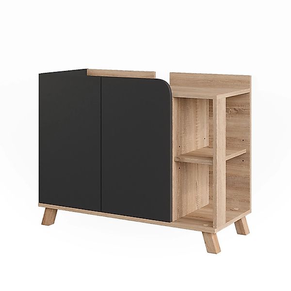 Vicco Waschbeckenunterschrank Karen, Sonoma/Anthrazit, 80 x 65 cm mit 2 Tür günstig online kaufen