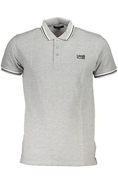 Cavalli Class Poloshirt Elegantes Herren Poloshirt Grau mit Druck und günstig online kaufen