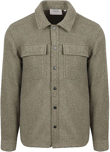Suitable Overshirt Wool Blend Olivgrün - Größe XXL günstig online kaufen