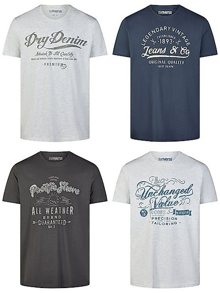 riverso T-Shirt Herren Printshirt RIVLeon Regular Fit (4-tlg) Kurzarm Tee S günstig online kaufen