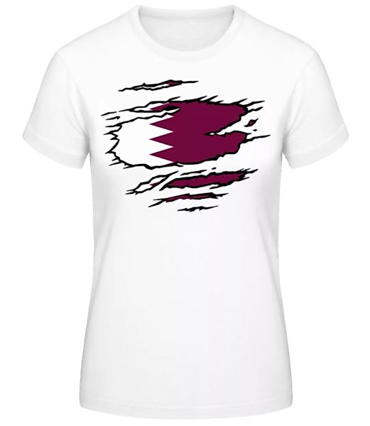 Ripped Flag Qatar · Frauen Basic T-Shirt günstig online kaufen