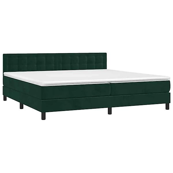 vidaXL Boxspringbett mit Matratze Dunkelgrün 200x200 cm Samt 3141566 günstig online kaufen
