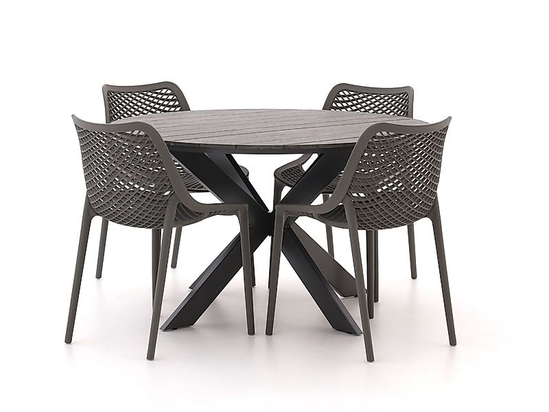 Forza Ripi/Fidenza ø 126 cm Gartenmöbel-Set 5-teilig stapelbar günstig online kaufen