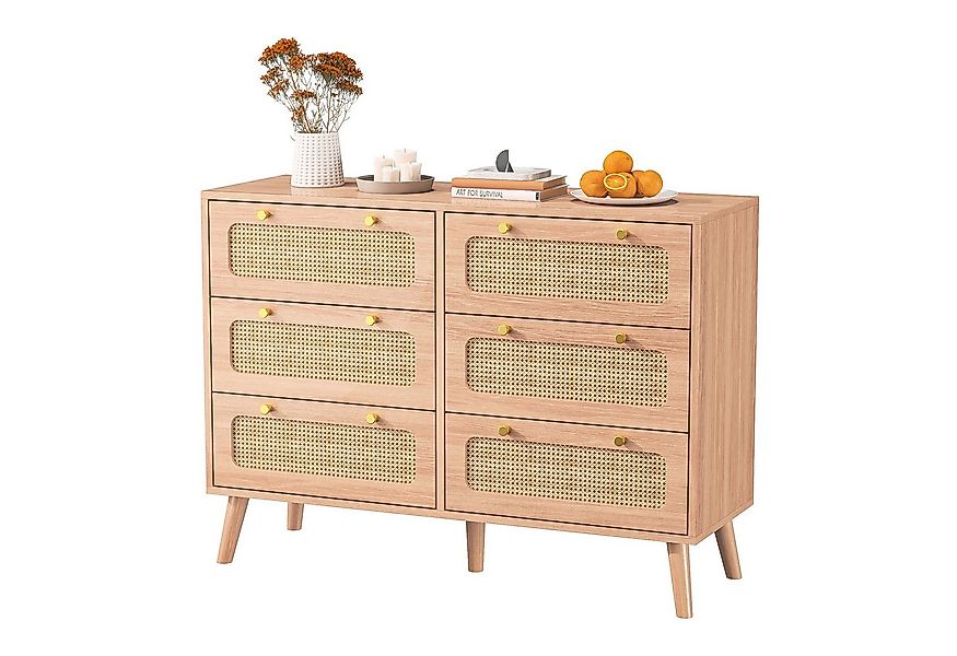 PXloue Sideboard Schrank Kommode Kredenz Rattan Küchenschrank (Set, 1 tlg), günstig online kaufen