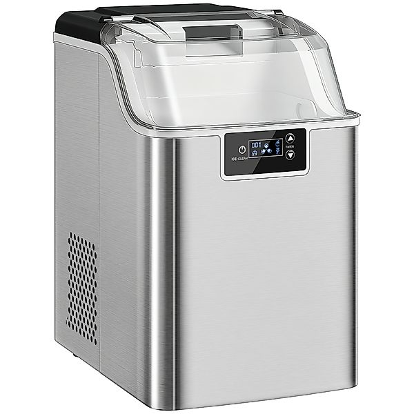 HOMCOM Eiswürfelmaschine, Ice Maker Edelstahl 24 Eiswürfel in 6-15 Min., 20 günstig online kaufen