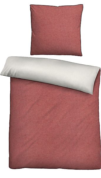 Biberna Wendebettwäsche "Hermal" 2 Stk. tlg. Flanell in Melangeoptik, Winte günstig online kaufen