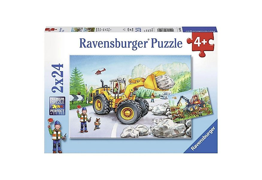 Ravensburger Puzzle Bagger und Waldtraktor. Puzzle 2 x 24 Teile, 24 Puzzlet günstig online kaufen