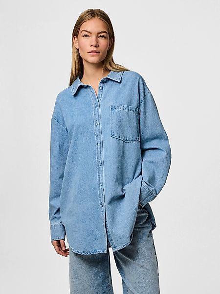 pieces Jeansbluse "PCMAISIE LS DENIM SHIRT NOOS BC" günstig online kaufen