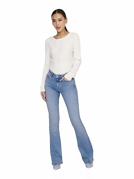 Only Damen Jeans ONLBLUSH MID FLARED TAI198 Blau - Special Bright Blue Deni günstig online kaufen