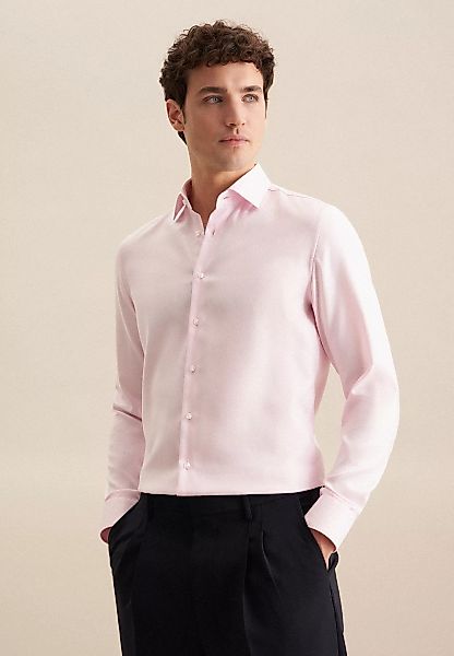 seidensticker Businesshemd "Schwarze Rose", Slim 1/1 Kentkragen Struktur günstig online kaufen