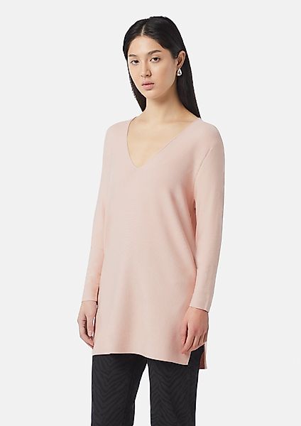 Comma Langarmshirt Langer Pullover aus Viskosemix günstig online kaufen