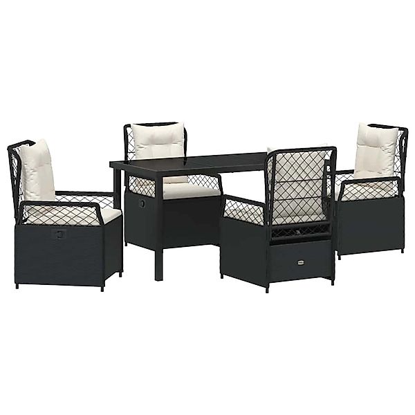 vidaXL Garten Essgruppe 5-Tlg Schwarz Poly Rattan 3380983 günstig online kaufen