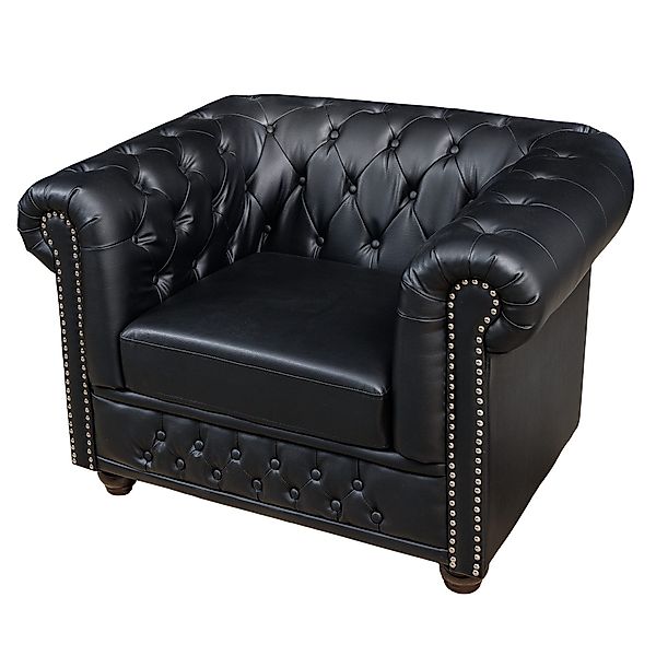 riess-ambiente Chesterfield-Sessel CHESTERFIELD 110cm matt schwarz günstig online kaufen